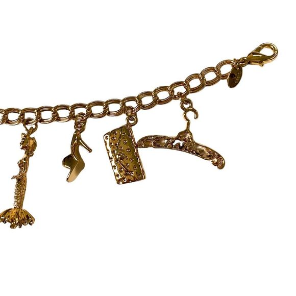 Vintage Barbie Retro Gold Charm Fashion Bracelet - Picture 4 of 8